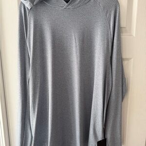 Lightweight blue Hooded Long Sleeve Top